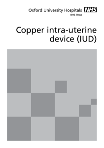 Copper intra-uterine device (IUD)