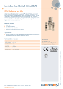 Ferrule fuse-links 10x38 gG 400 to 690VAC