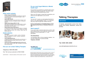 Talking Therapies leaflet