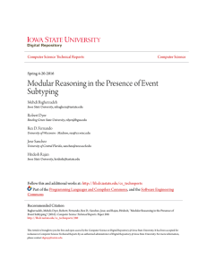 Modular Reasoning in the Presence of Event Subtyping