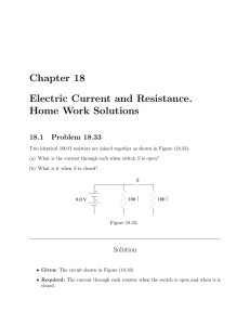 Chapter 18 Electric Current and Resistance. Home Work Solutions
