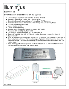 EV-24V-1100-33D 24V 26W Dimmable CV DC LED Driver ETL (UL