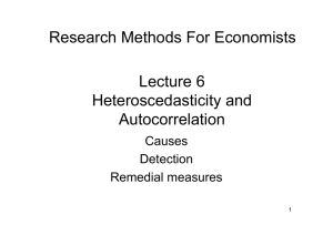 Lecture 6 Heteroscedasticity and Autocorrelation Research Methods
