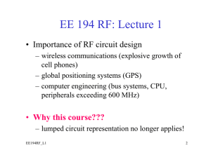 EE 194 RF: Lecture 1 - University of San Diego