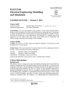ELEC2146 Electrical Engineering Modelling and Simulation