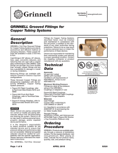 GRINNELL Grooved Fittings for Copper Tubing Systems General