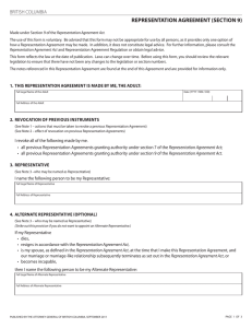 Representation Agreement Section 9 a representation agreement