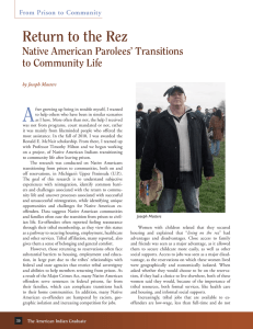 Return to the Rez Native American Parolees` Transitions to