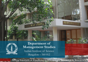 Masters of Management - Department of Management Studies