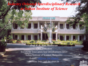 Industry Oriented Interdisciplinary Research at Indian Institute of