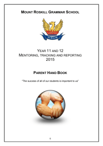 Parent Handbook - Mount Roskill Grammar School