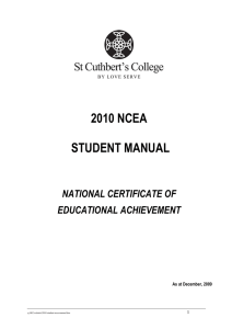 the Student NCEA Manual
