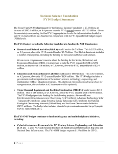 National Science Foundation FY14 Budget Summary