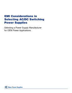 EMI Considerations in Selecting AC/DC Switching Power Supplies