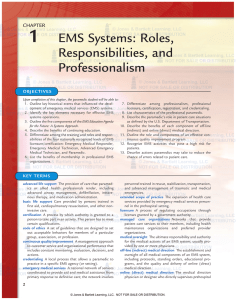 Chapter 1: EMS Systems: Roles, Responsibilities, and Professionalism