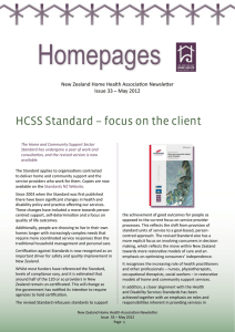HCSS Standard – focus on the client
