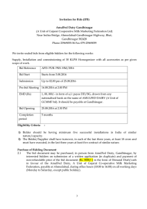 Invitation for Bids (IFB) AmulFed Dairy Gandhinagar (A Unit of