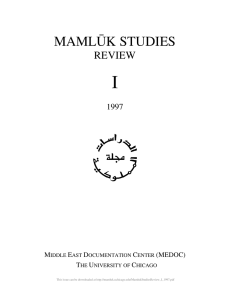 Mamluk Studies Review Vol. 1 (1997)