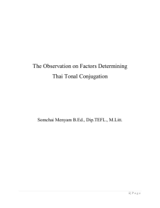 The Observation on Factors Determining Thai Tonal Conjugation