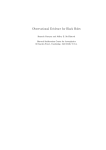 Observational Evidence for Black Holes - Harvard