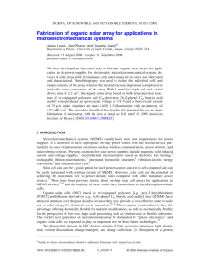 Fabrication of organic solar array for applications in