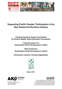 Supporting Pacific Peoples` Participation in the New