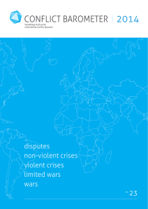 disputes non-violent crises violent crises limited wars