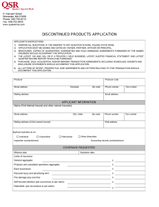 Discontinued Products Application