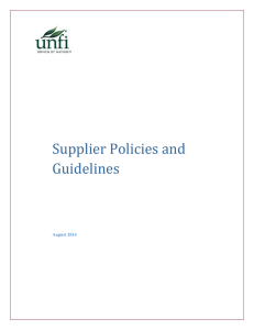 Supplier Policies and Guidelines