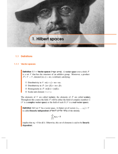 1. Hilbert spaces