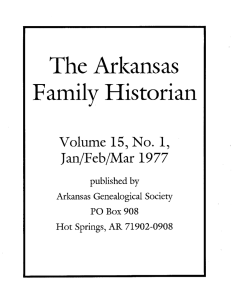 Vol 15 No 1 - Arkansas Genealogical Society