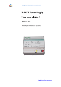 K-BUS Power Supply User manual-Ver. 1