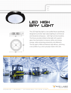 The LED High Bay light is a low profile fixture specifically designed