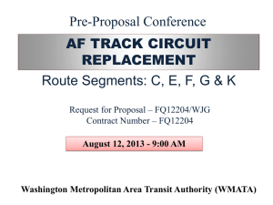 AF TRACK CIRCUIT REPLACEMENT Route Segments: C, E, F, G