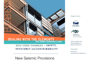 New Seismic Provisions - British Columbia Building Envelope