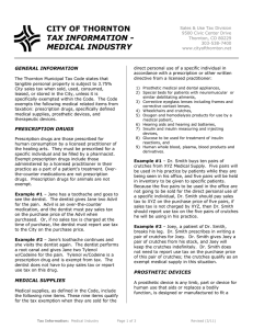 Tax Information Brochure Medical Industry