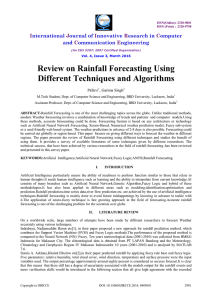 Review on Rainfall Forecasting Using Different Techniques and