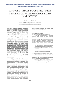a single –phase boost rectifier system for wide range of load variations
