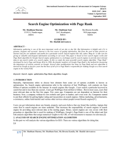Search Engine Optimization with Page Rank