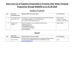 State wise List of Suppliers Empanelled to Promote Solar Water