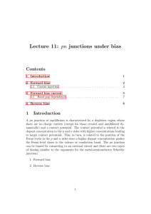 Lecture 11: pn junctions under bias
