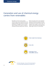 Generation and use of chemical energy carriers from renewables