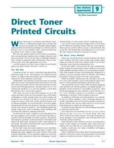 Direct Toner Printed Circuits