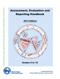 Assessment, Evaluation and Reporting Handbook