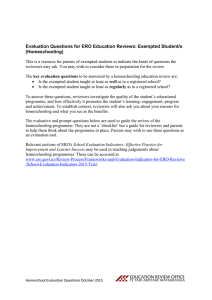 Homeschooling evaluation questions Oct 2015