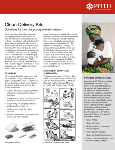 Clean-Delivery Kits: Guidelines for their use in programmatic