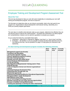 Staff Training and Development Program Assessment Tool