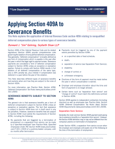 Applying Section 409A to Severance Benefits