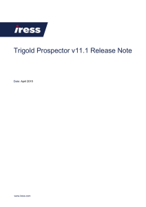 Trigold Prospector v11.1 Release Note
