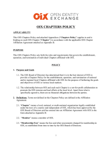 OIX Chapters Policy - Open Identity Exchange